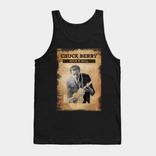 Vintage Old Paper 80s Style Chuck Berry Rock N Roll Tank Top